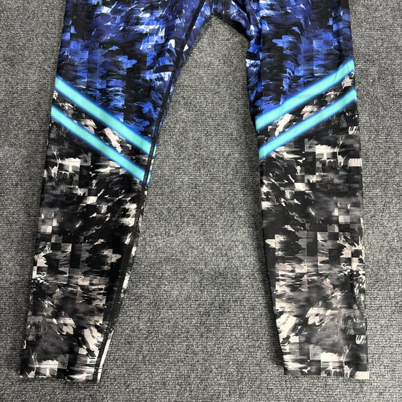 Fila Sport Pants Womens XL BLue Green Print Pull On Compression Yoga Running - Picture 2 of 6